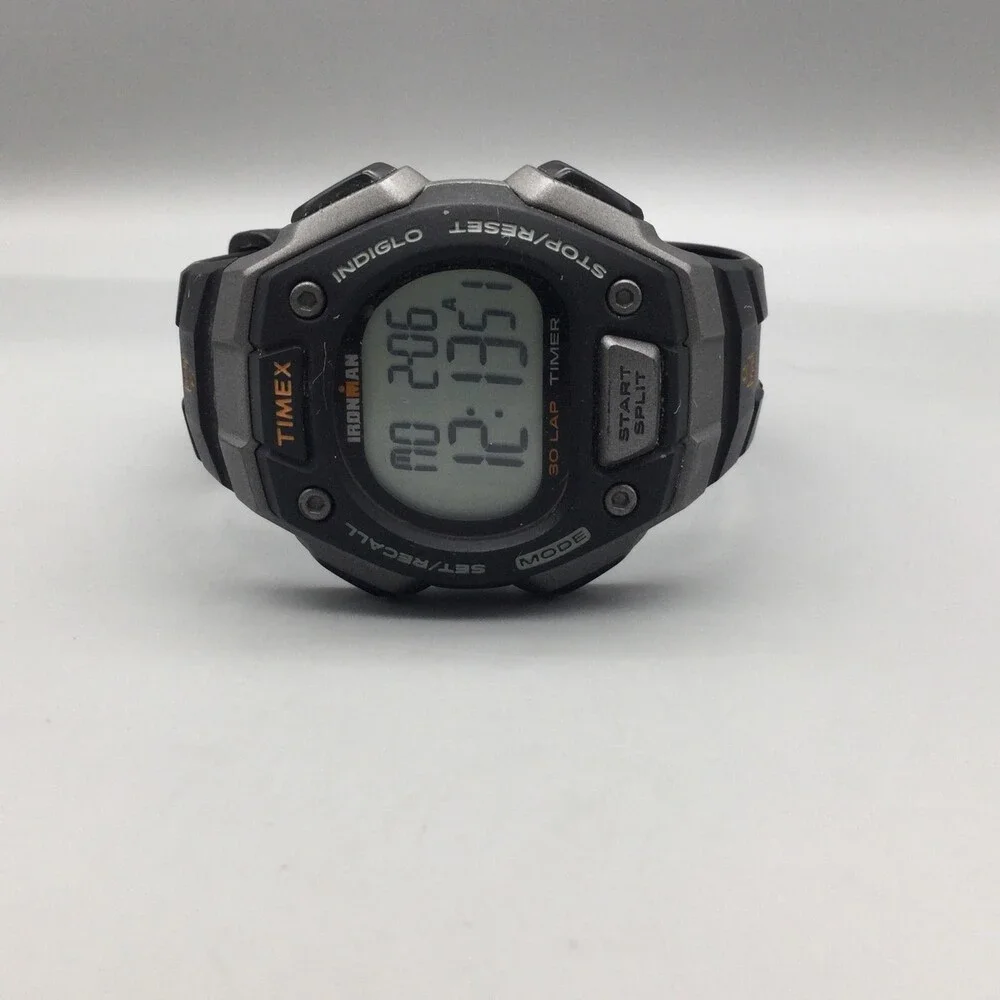 Timex Ironman 30 Lap Mens Watch 41mm Digital 30 Lap Black Indiglo New Battery